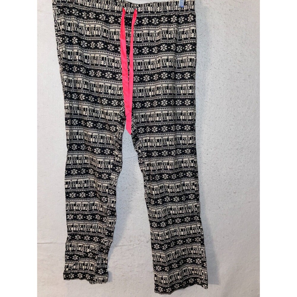 Victoria Secret pajama pants sz L women's cotton flannel Fair Isle Snowflake